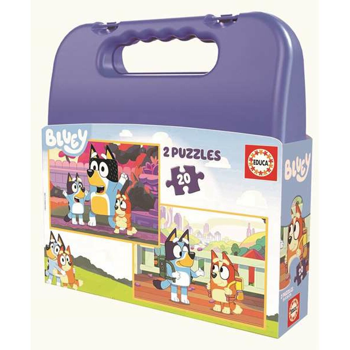 2-Puzzle Set Bluey Briefcase 20 Pieces 2-Puzzle Set Bluey Briefcase 20 Pieces