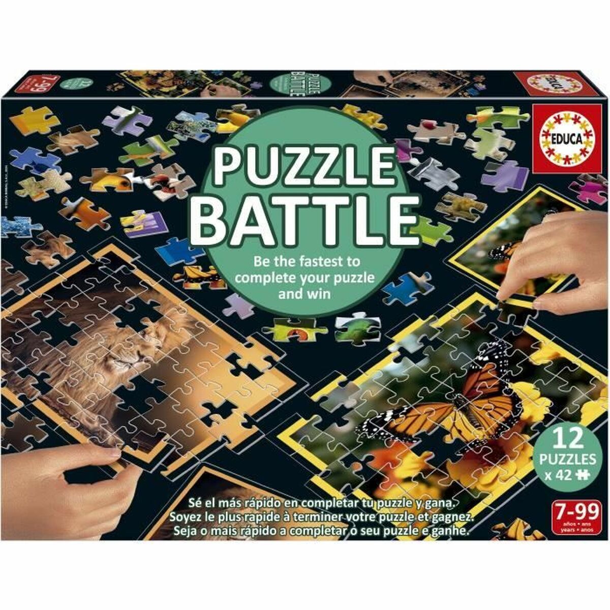 Puzzle Educa Battle Jr Natura 42 Pieces (12 Units)