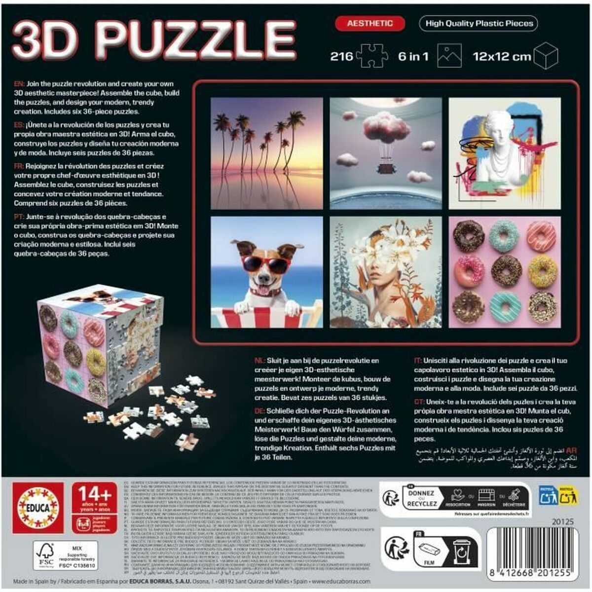 Puzzle Educa 20125 6 Pieces 36 Pieces 216 Pieces (6 Units)