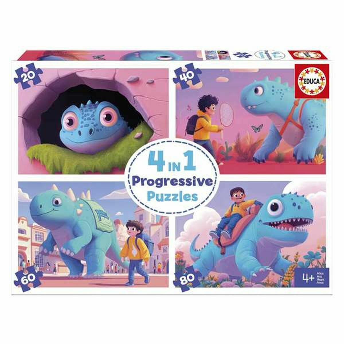 4-Puzzle Set Educa Friendly Dinosaurs 4-Puzzle Set Educa Friendly Dinosaurs
