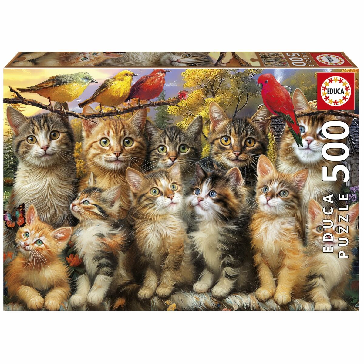 Puzzle Educa Gatitos y Pjaros 500 Pieces