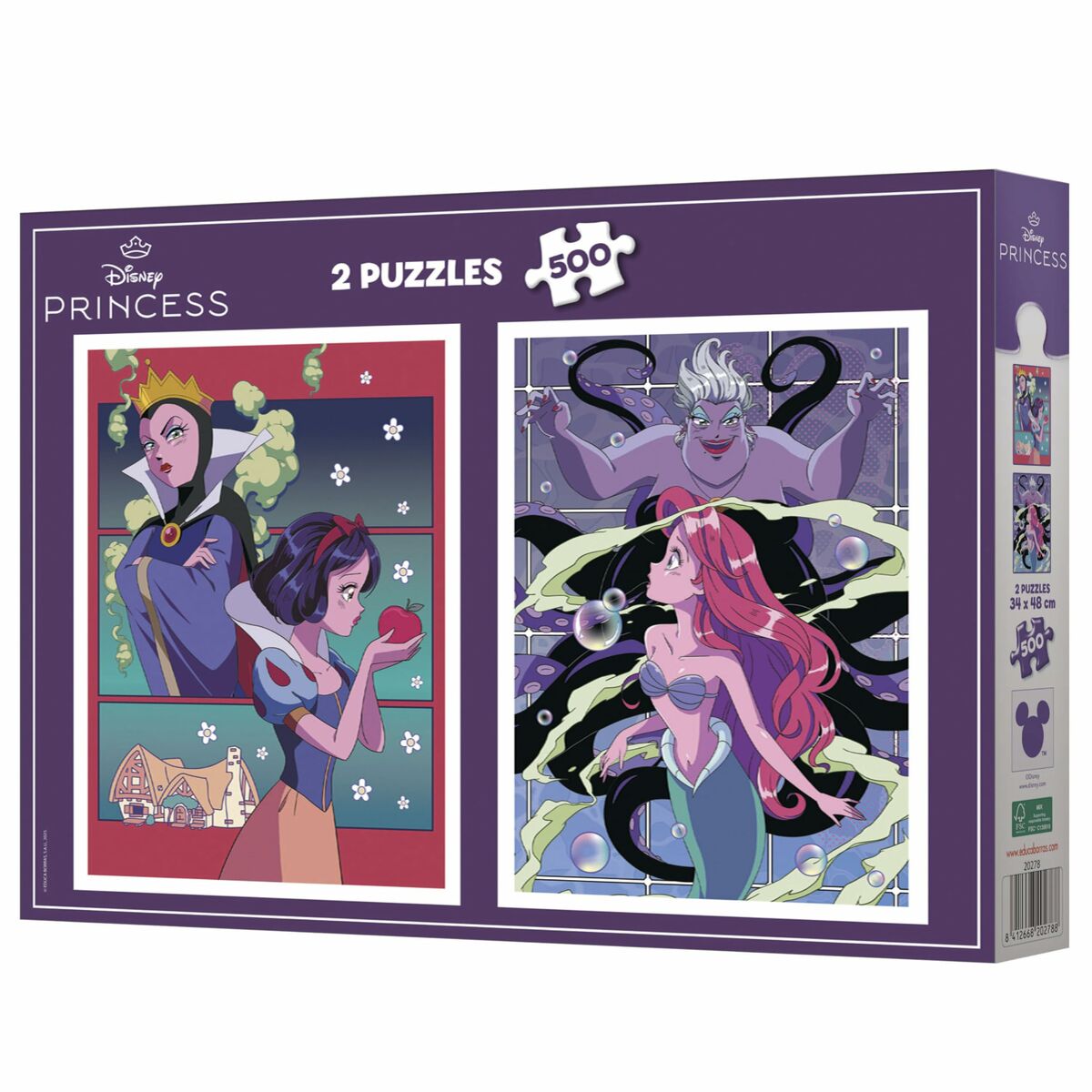 Puzzle Educa Villanos y Princesas Disney 500 Pieces (2 Units)