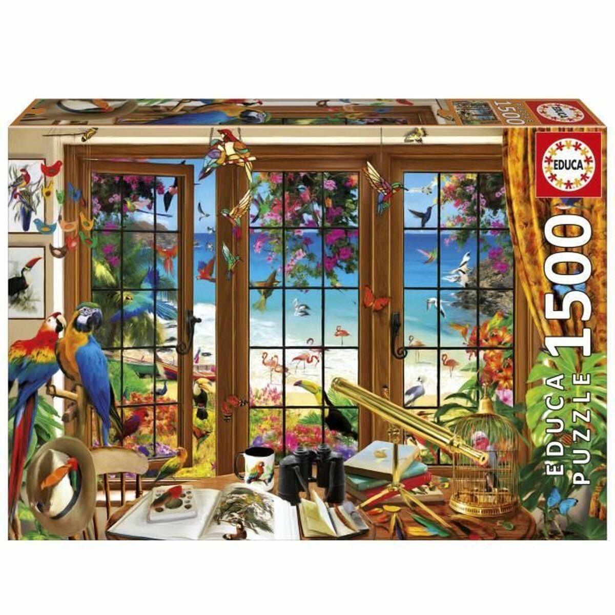 Puzzle Educa Ventana del Observador de Aves 1500 Pieces Puzzle Educa Ventana del Observador de Aves 1500 Pieces