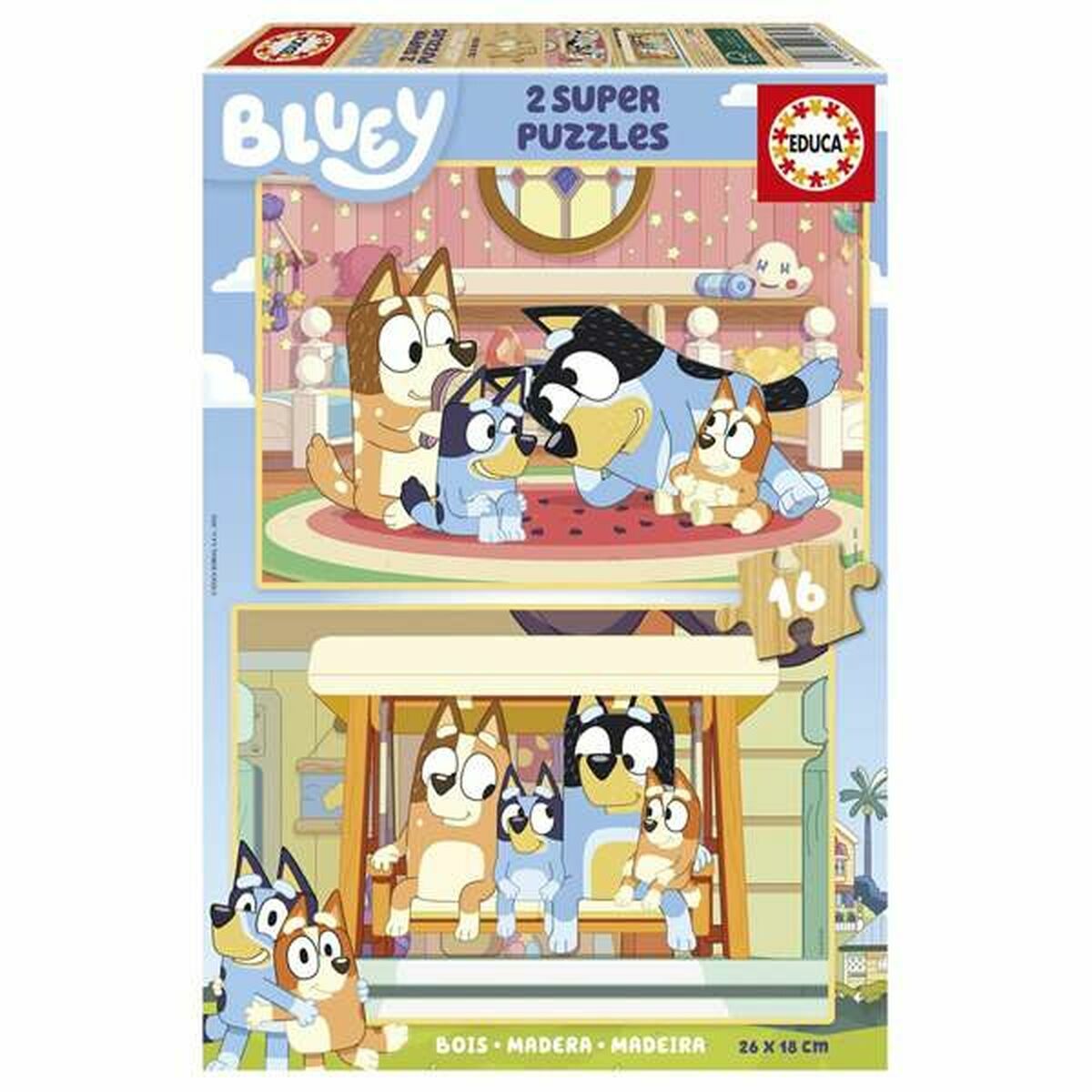 2-Puzzle Set Educa Bluey (2 Units)