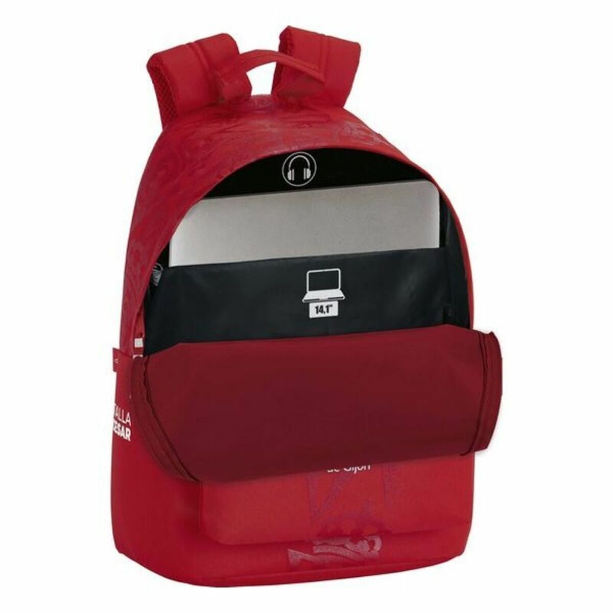 Laptop Backpack Real Sporting de Gijón 14,1” Red 31 x 41 x 16 cm