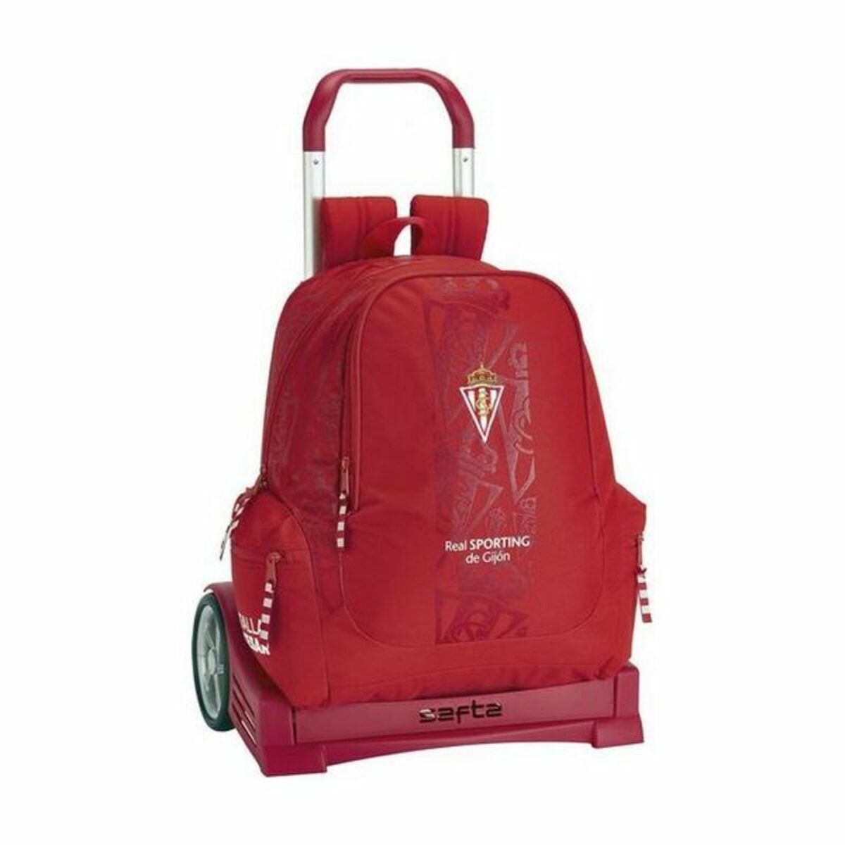 School Rucksack with Wheels Evolution Real Sporting de Gijón Red School Rucksack with Wheels Evolution Real Sporting de Gijón Red