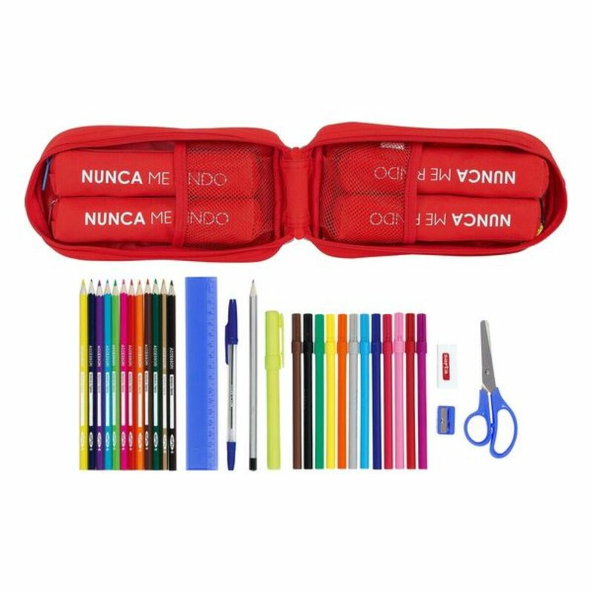Backpack Pencil Case Sevilla FÃºtbol Club M747 Red 12 x 23 x 5 cm (33 Pieces)