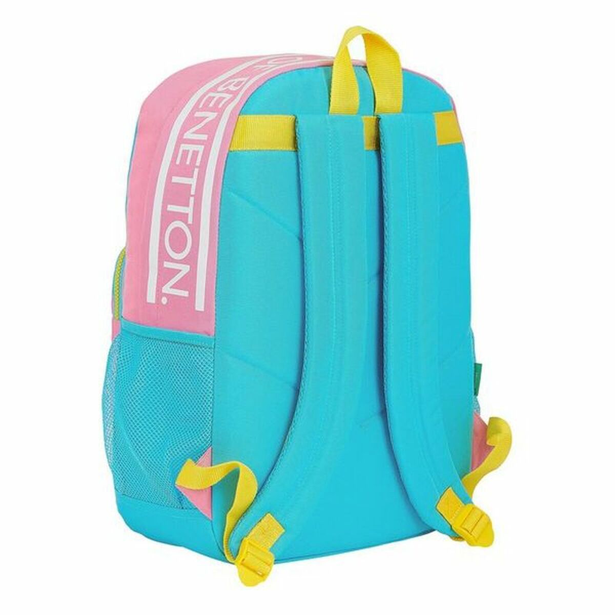 Laptop Backpack Benetton Color Block 15,6” Yellow Pink Turquoise