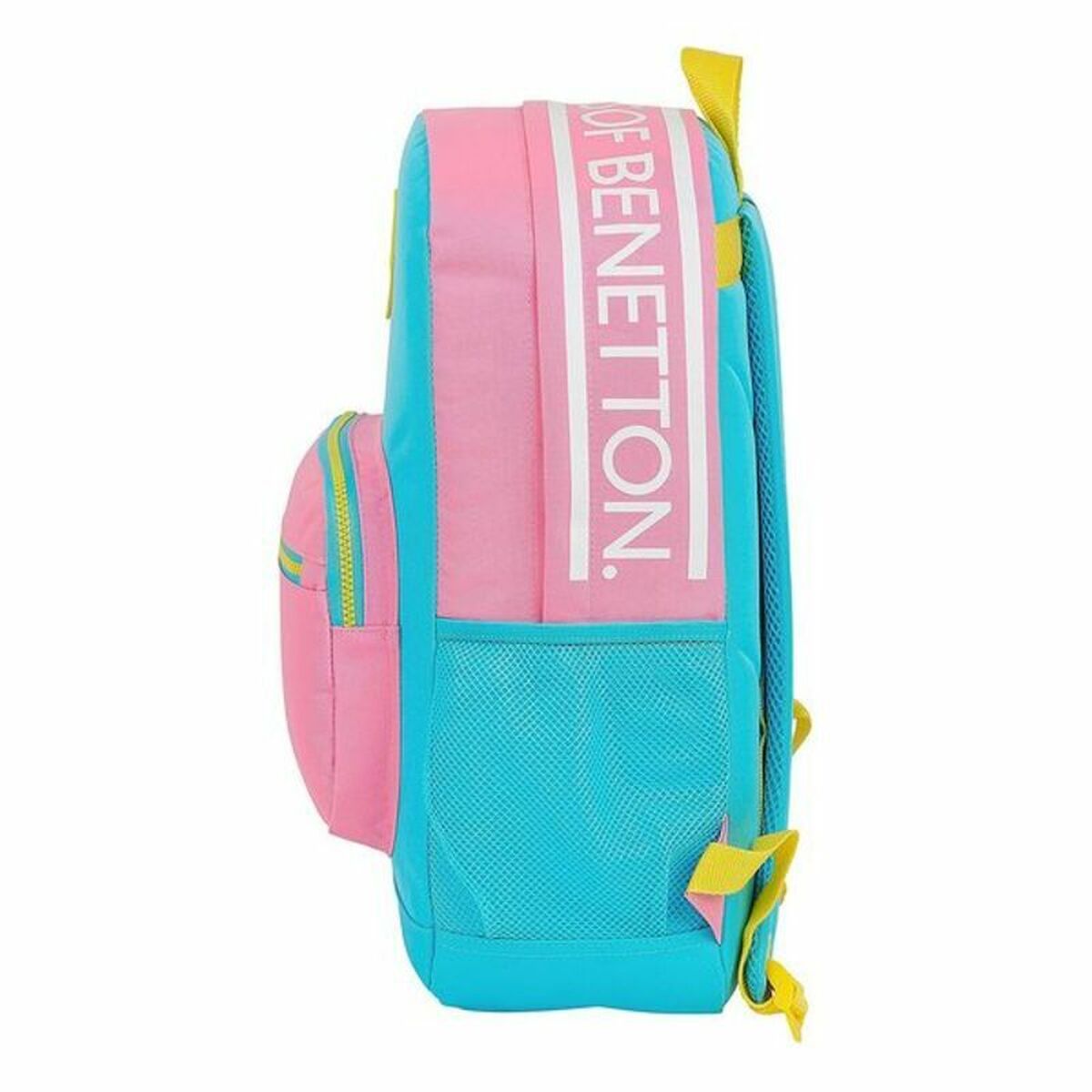 Laptop Backpack Benetton Color Block 15,6” Yellow Pink Turquoise