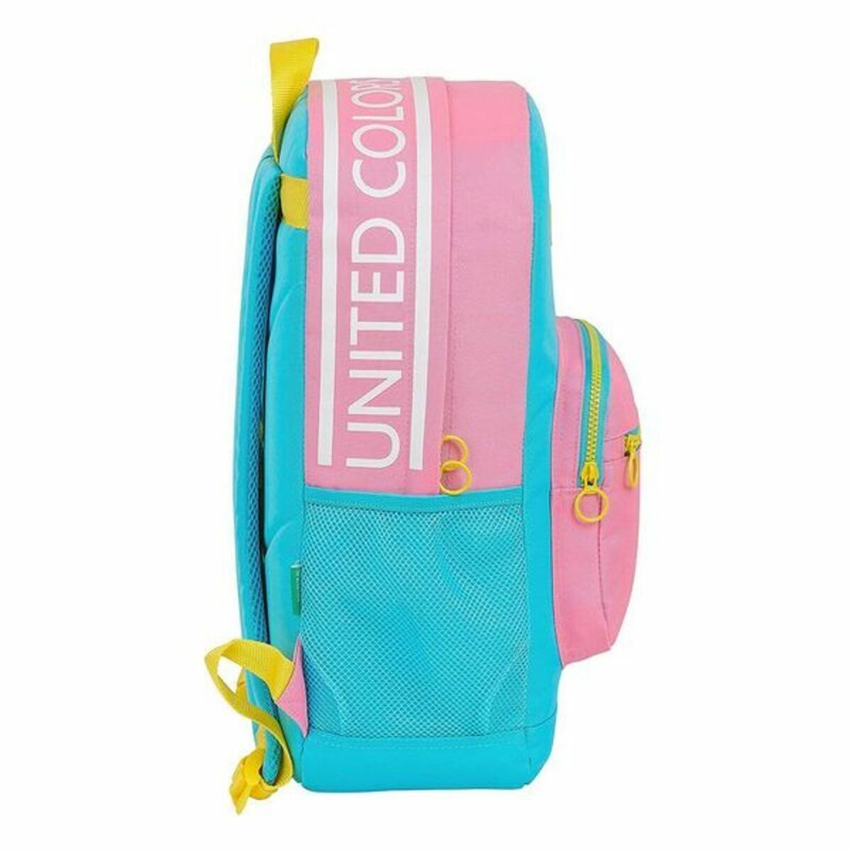 Laptop Backpack Benetton Color Block 15,6” Yellow Pink Turquoise