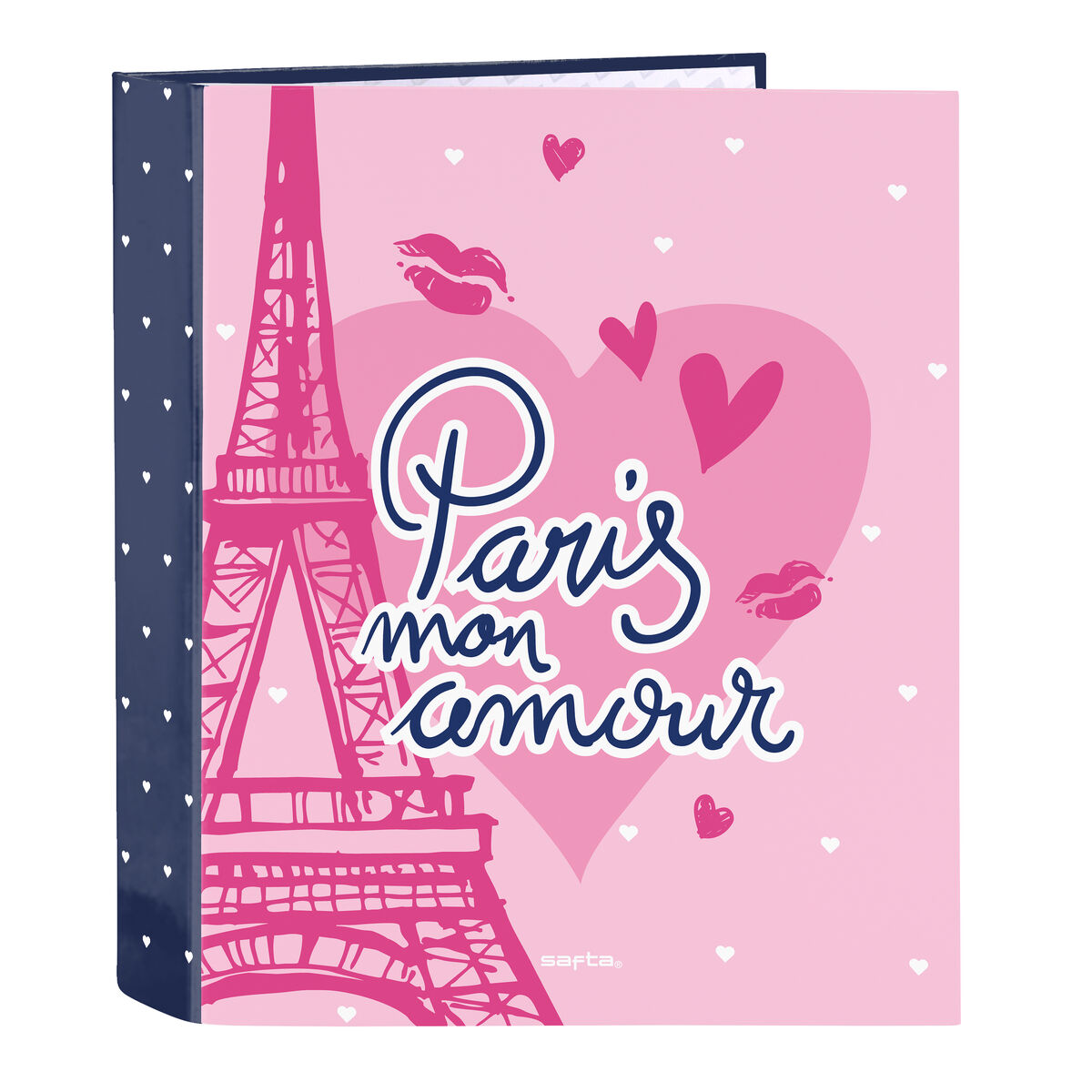 Ring binder Safta Paris Pink Navy Blue A4 27 x 33 x 6 cm Ring binder Safta Paris Pink Navy Blue A4 27 x 33 x 6 cm