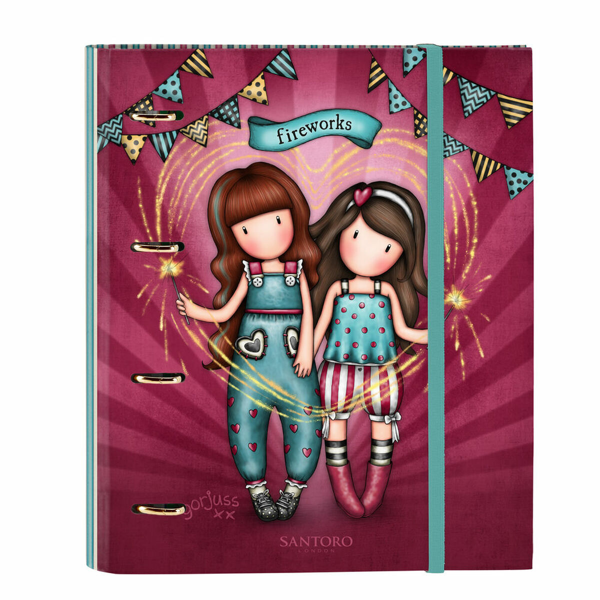 Ring binder Gorjuss Fireworks Maroon (27 x 32 x 3.5 cm) Ring binder Gorjuss Fireworks Maroon (27 x 32 x 3.5 cm)