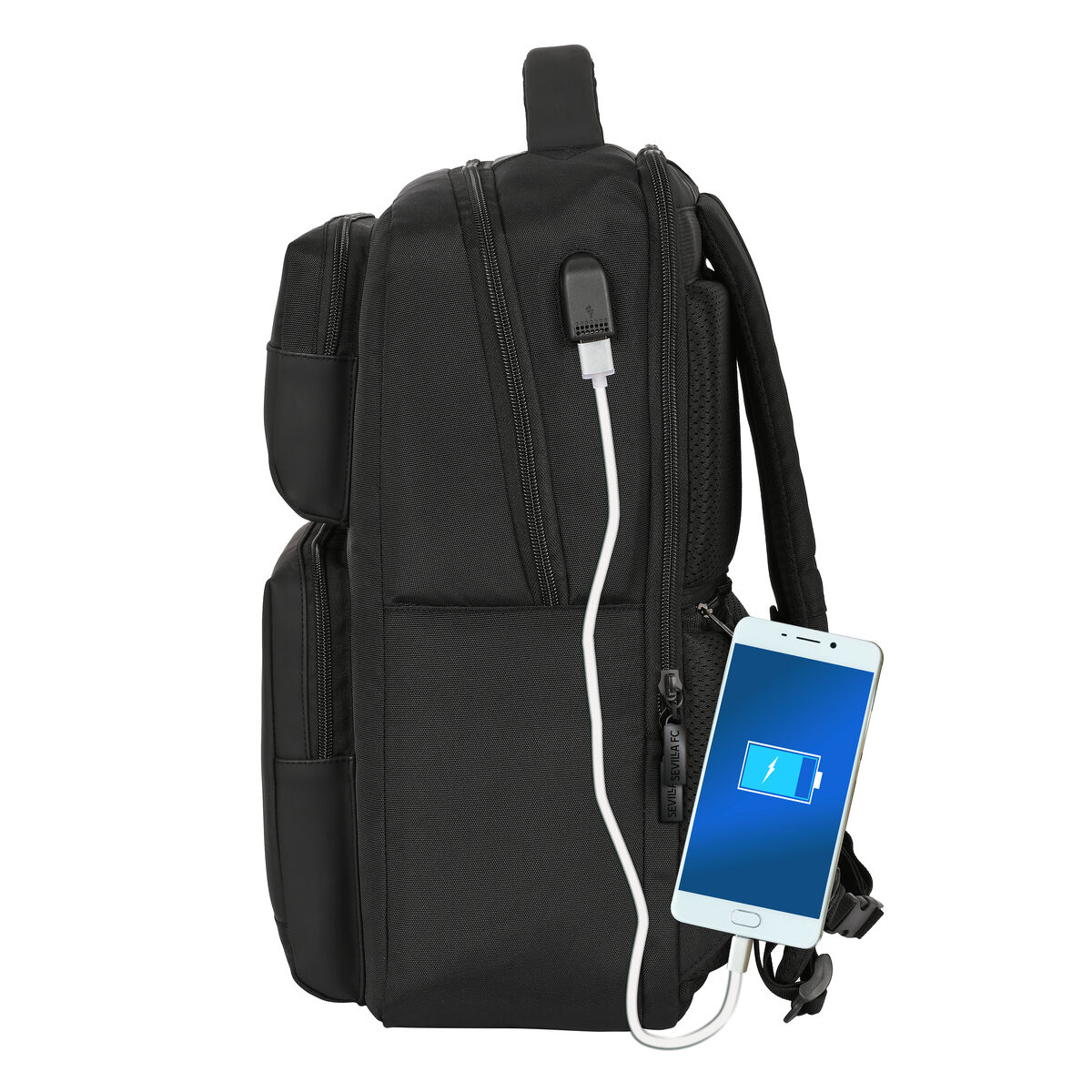 Laptop Backpack Sevilla Fútbol Club Premium 15,6” Black (31 x 44 x 13 cm)