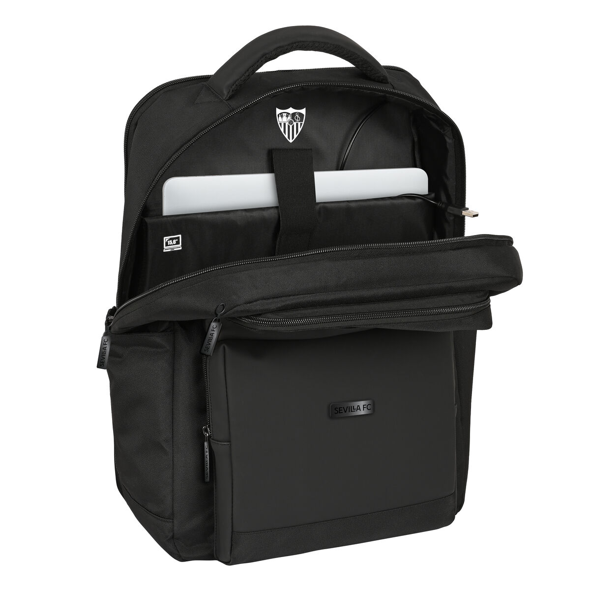Laptop Backpack Sevilla Fútbol Club Premium 15,6” Black (31 x 44 x 13 cm)