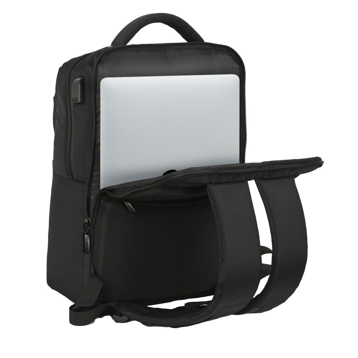 Laptop Backpack Sevilla Fútbol Club Premium 15,6” Black (31 x 44 x 13 cm)