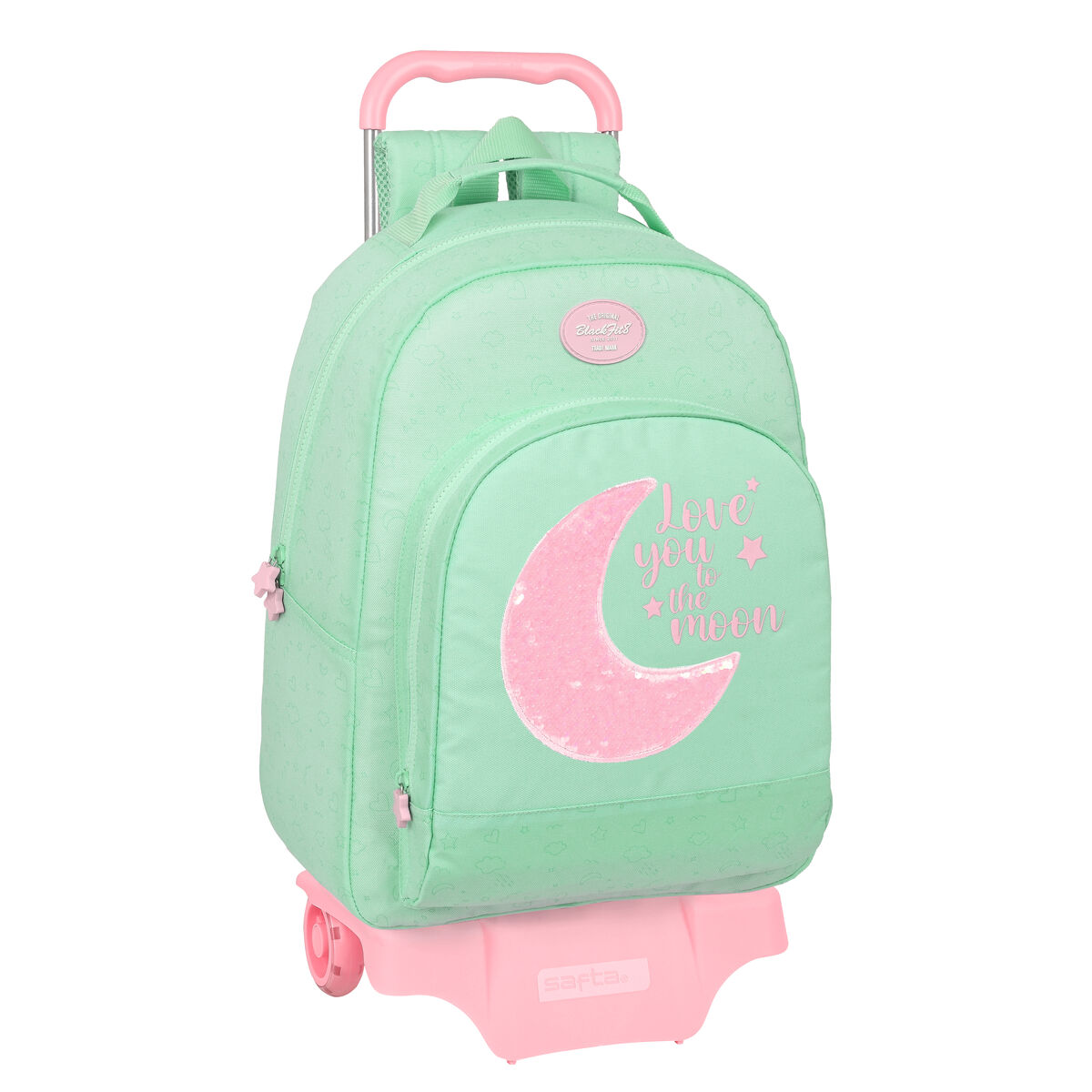 School Rucksack with Wheels BlackFit8 Moon Green 32 x 42 x 15 cm School Rucksack with Wheels BlackFit8 Moon Green 32 x 42 x 15 cm