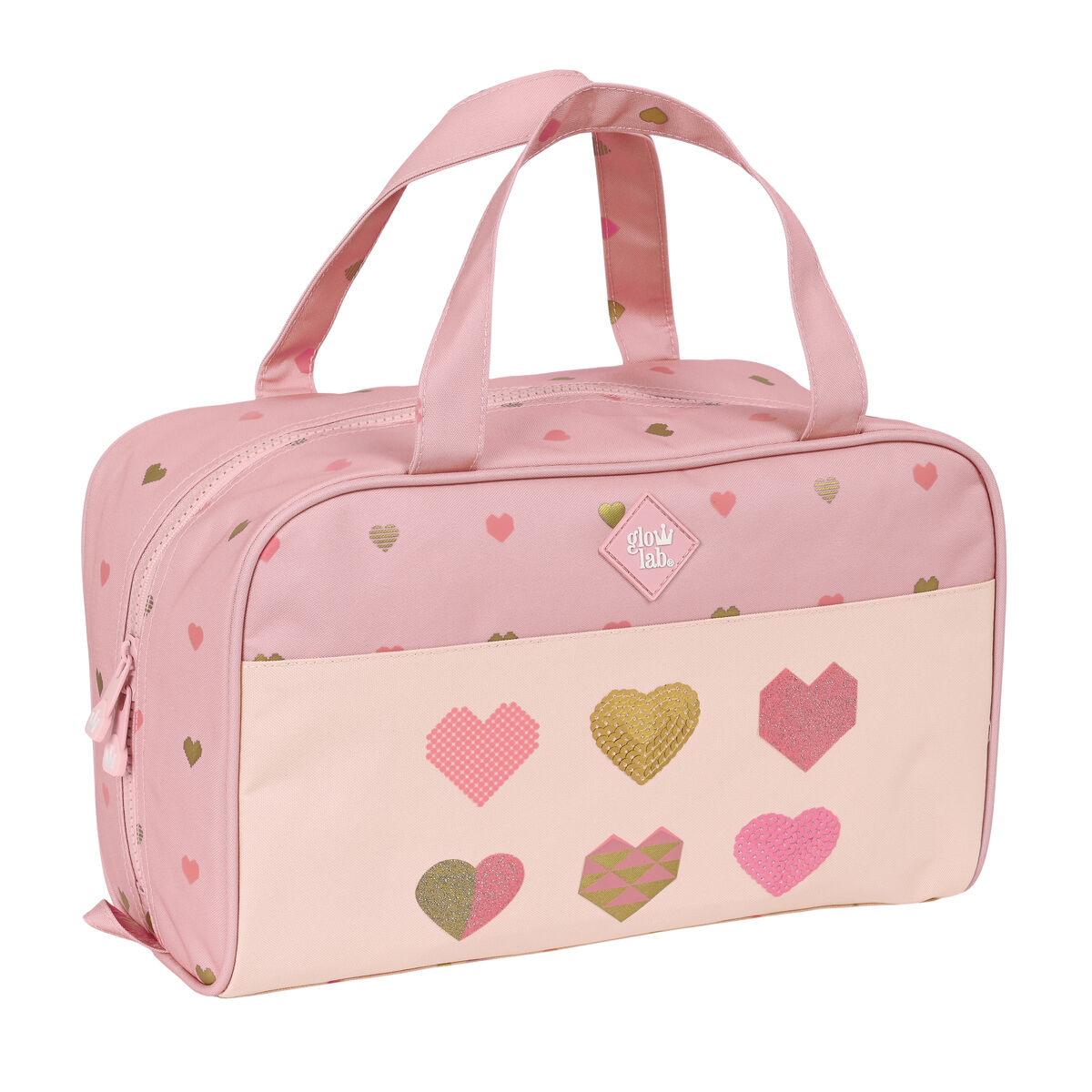 School Toilet Bag Glow Lab Hearts Pink 31 x 14 x 19 cm School Toilet Bag Glow Lab Hearts Pink 31 x 14 x 19 cm