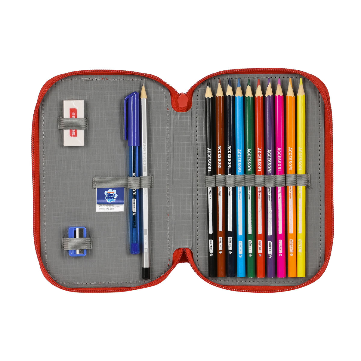 Double Pencil Case Blue’s Clues Navy Blue (28 Pieces)