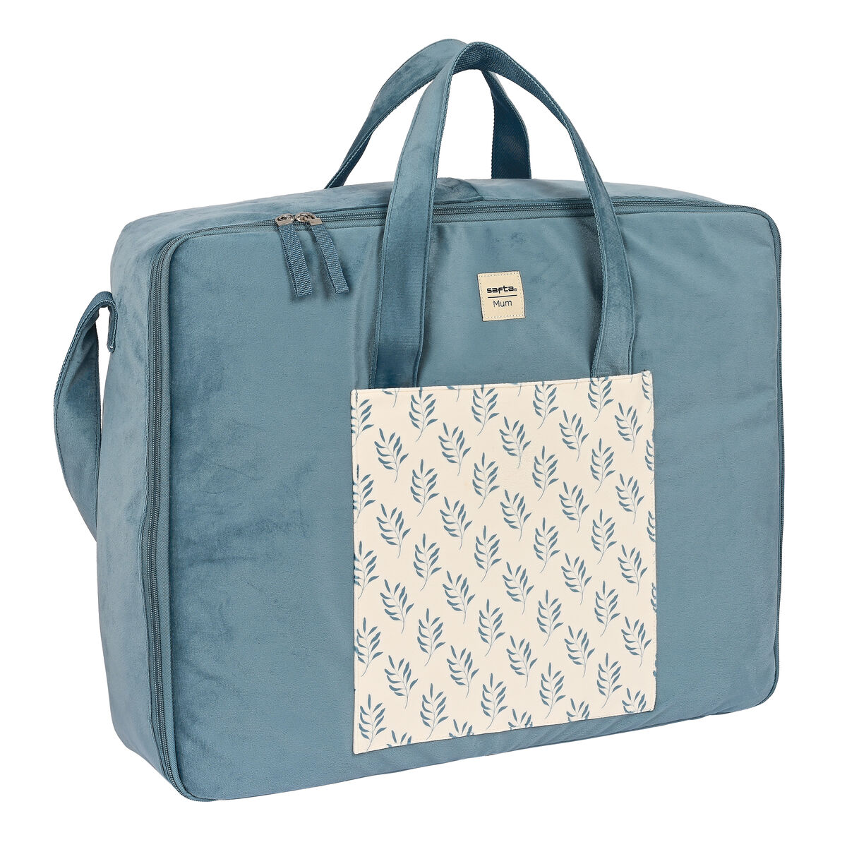 Suitcase Safta Leaves Turquoise (50 x 40 x 14 cm) Suitcase Safta Leaves Turquoise (50 x 40 x 14 cm)