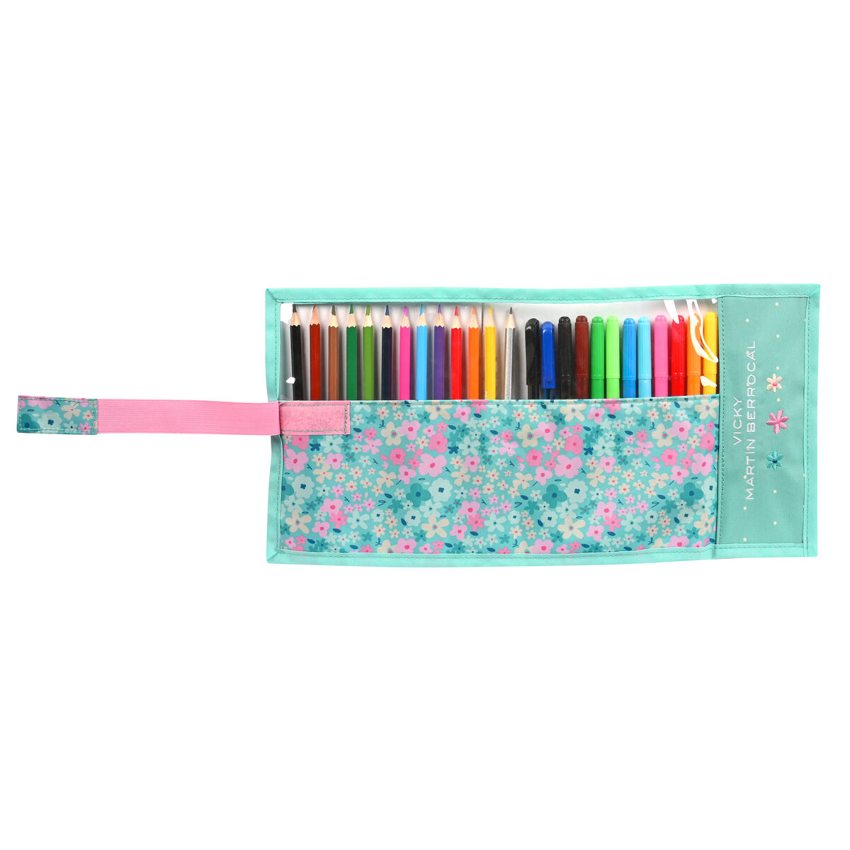 School Case with Accessories Vicky MartÃ­n Berrocal Mint paradise Mint (27 Pieces) (7 x 20 x 7 cm)