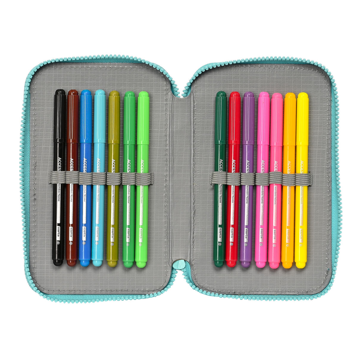 Double Pencil Case Baby Shark Surfing Blue White 12.5 x 19.5 x 4 cm (28 Pieces)