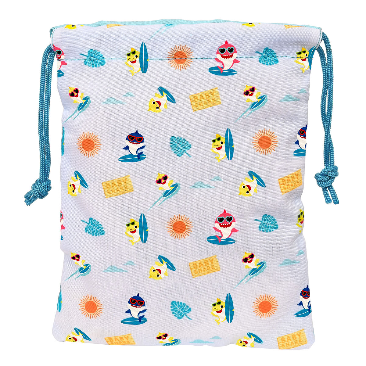 snack bag Baby Shark Surfing Blue White PVC 20 x 25 x 1 cm Sack