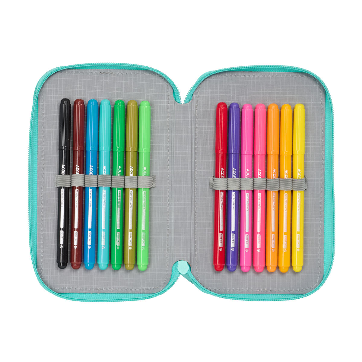 School Case with Accessories Peppa Pig Pretty flowers Yellow Mint 12.5 x 19.5 x 4 cm 29 Pieces