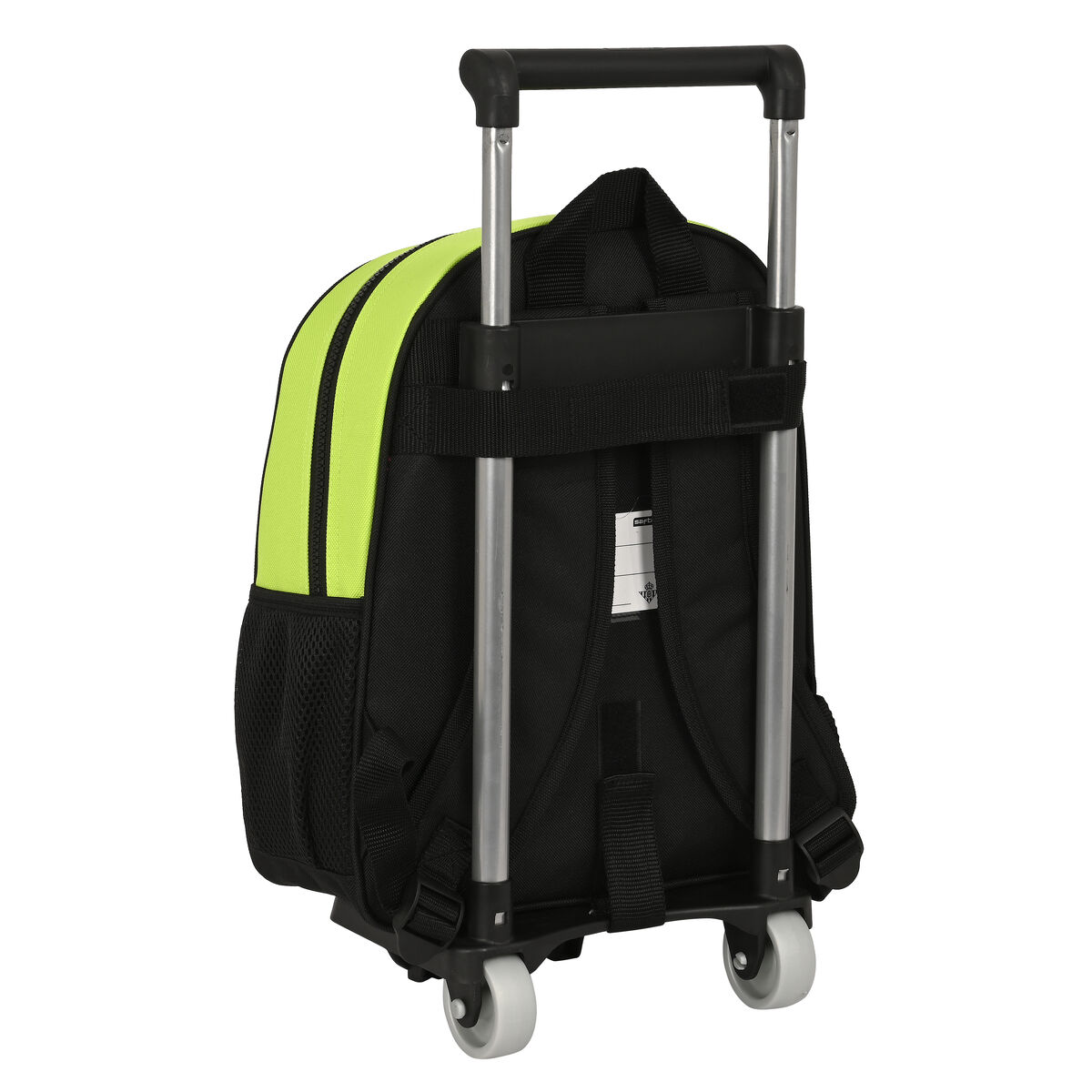 School Rucksack with Wheels Real Betis BalompiÃ© Black Lime 28 x 34 x 10 cm