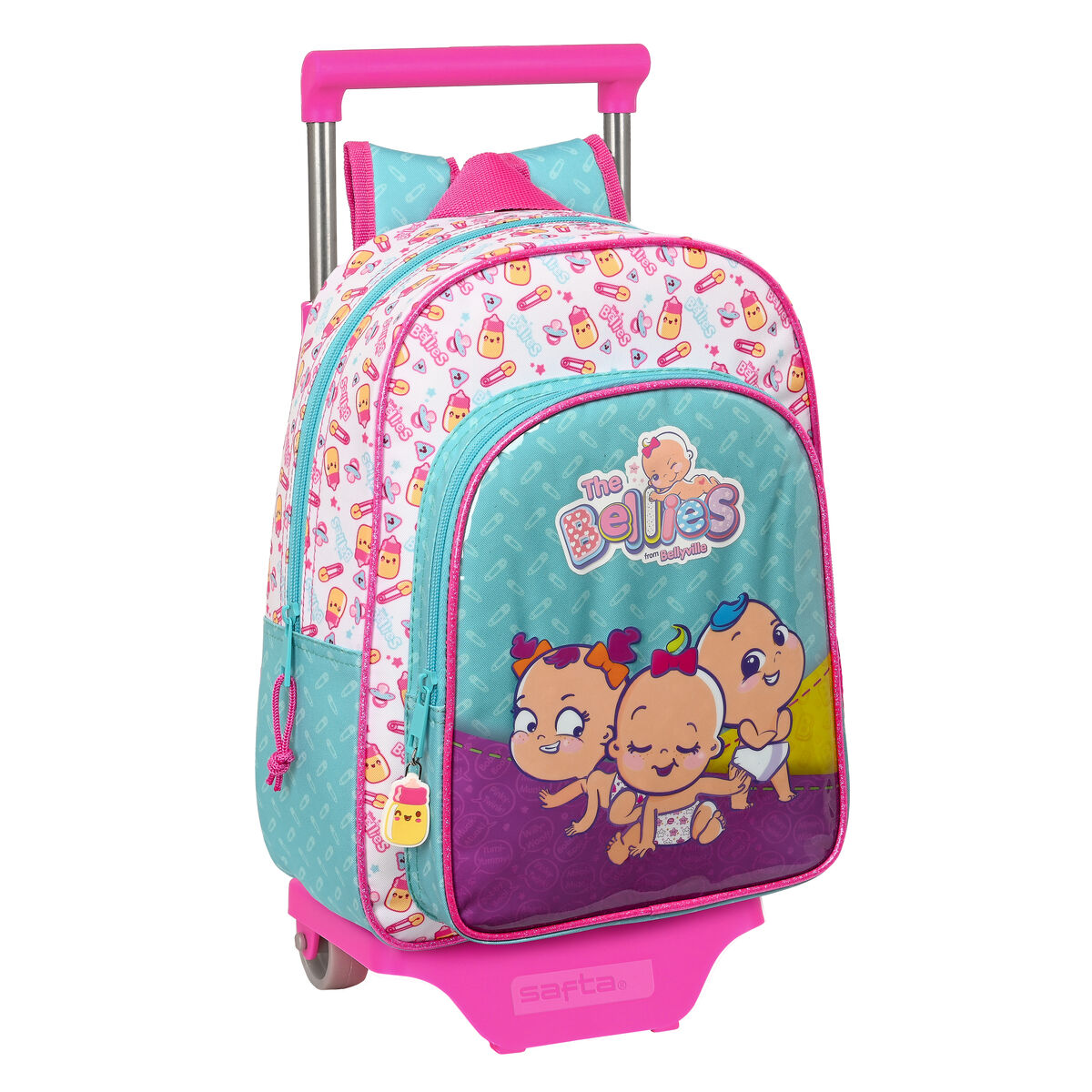 School Rucksack with Wheels The Bellies 26 x 34 x 11 cm Purple Turquoise White School Rucksack with Wheels The Bellies 26 x 34 x 11 cm Purple Turquoise White