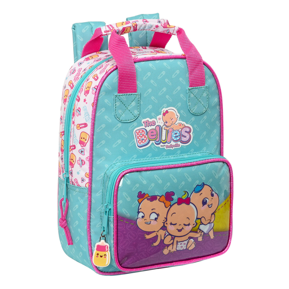 School Bag The Bellies 20 x 28 x 8 cm Purple Turquoise White School Bag The Bellies 20 x 28 x 8 cm Purple Turquoise White