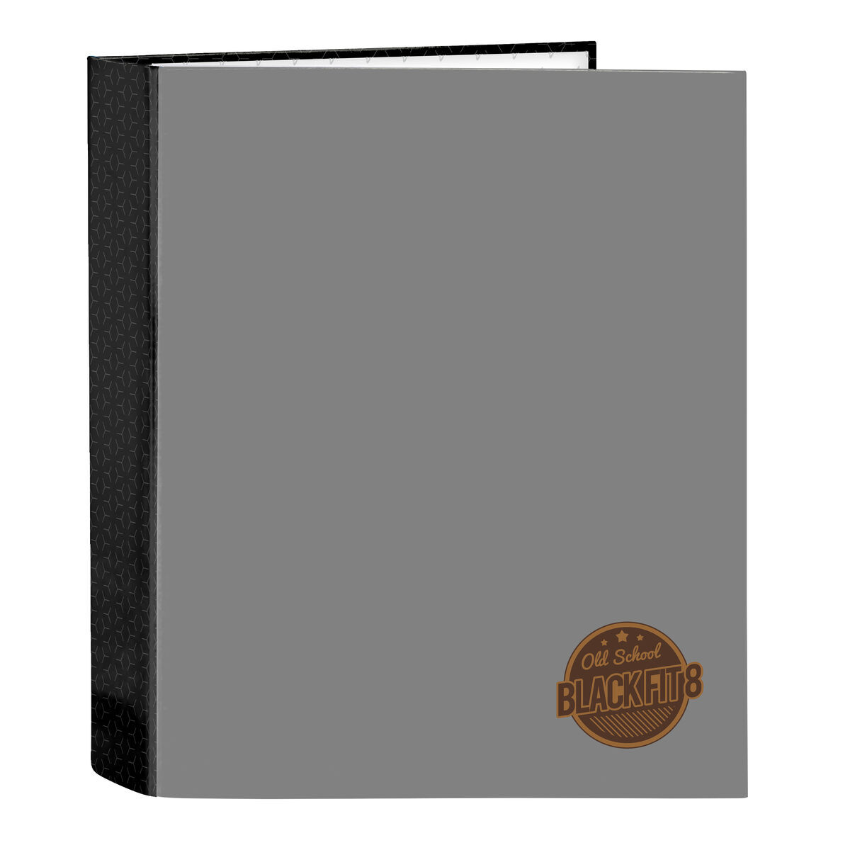 Ring binder BlackFit8 Old school Black Grey A4 27 x 33 x 6 cm Ring binder BlackFit8 Old school Black Grey A4 27 x 33 x 6 cm