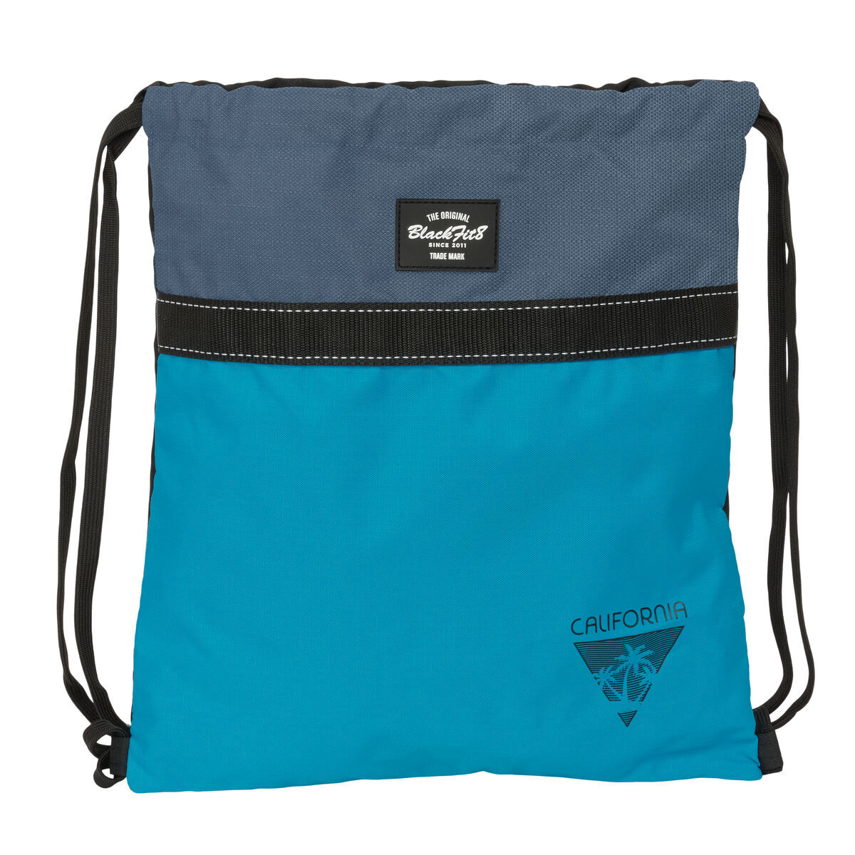 Backpack with Strings BlackFit8 California Blue Black 35 x 40 x 1 cm Backpack with Strings BlackFit8 California Blue Black 35 x 40 x 1 cm