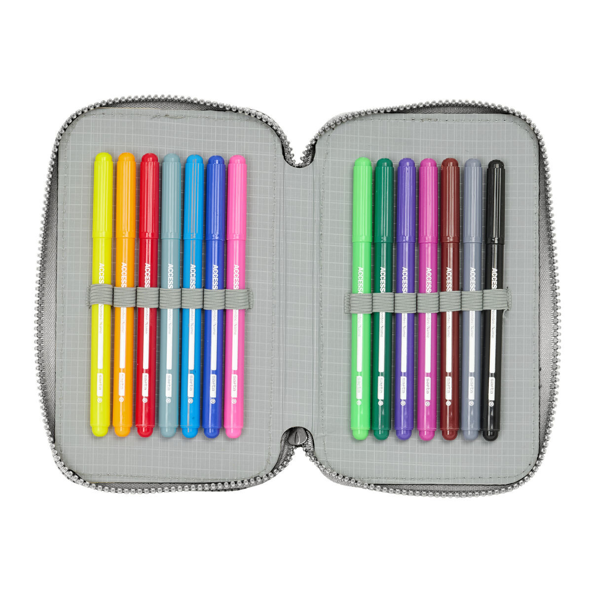 Double Pencil Case Batman Game over Black 12.5 x 19.5 x 4 cm Double Pencil Case 29 Pieces