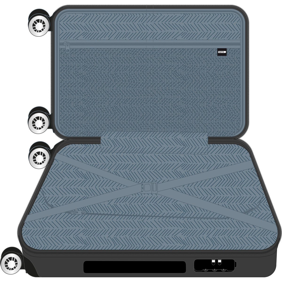Cabin suitcase Safta Dark grey 20” 34,5 x 55 x 20 cm