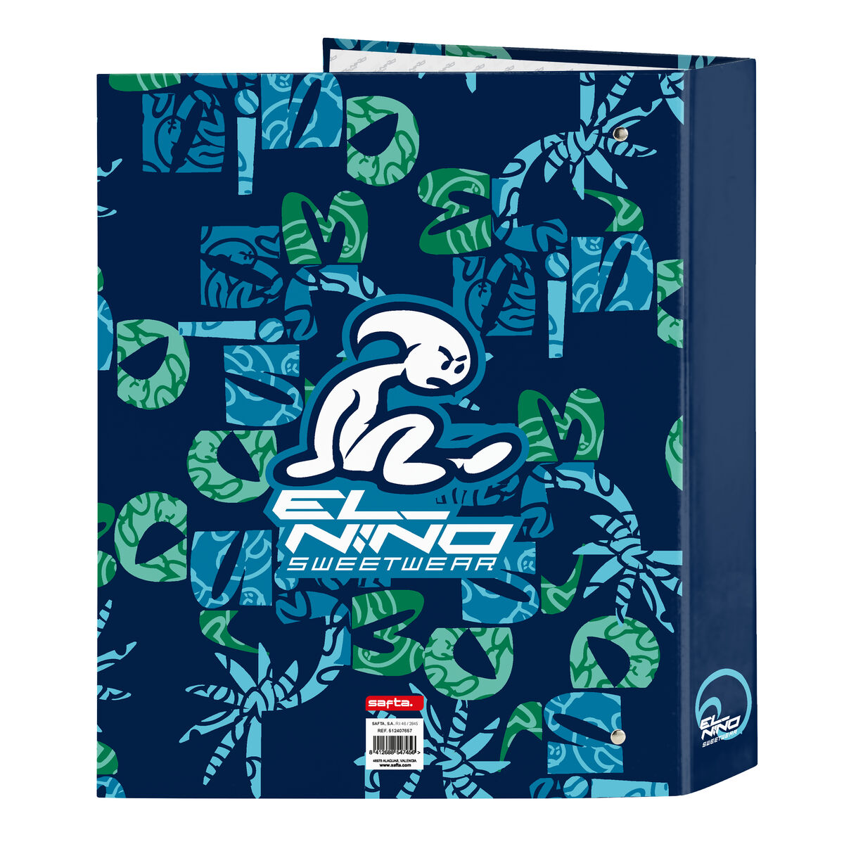 Ring binder El NiÃ±o Glassy Navy Blue A4 27 x 33 x 6 cm