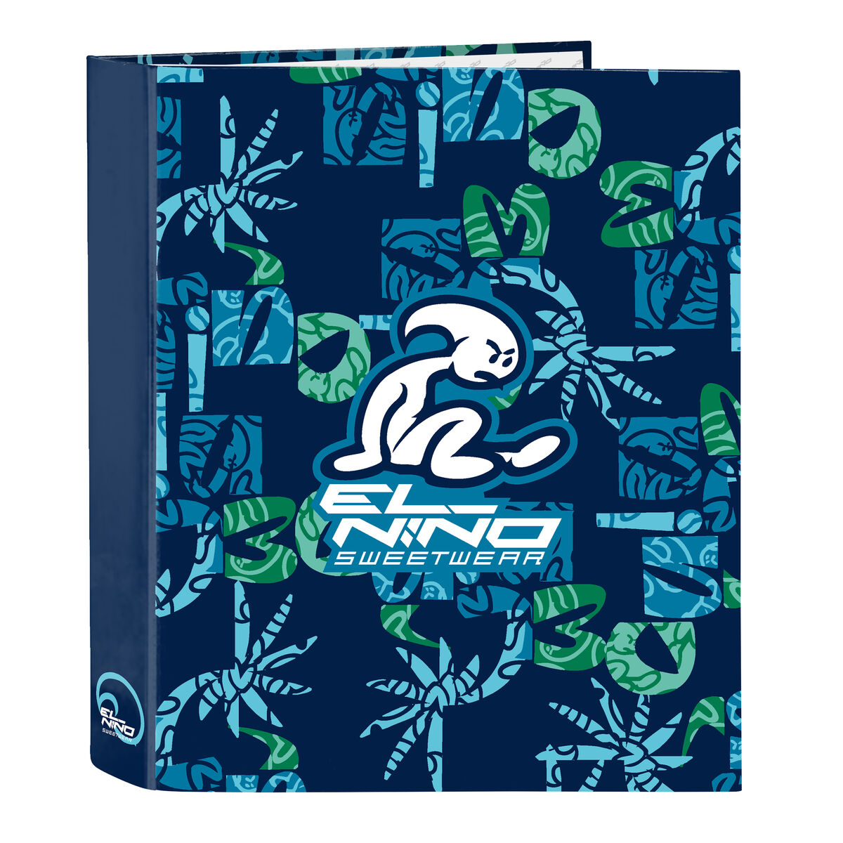 Ring binder El NiÃ±o Glassy Navy Blue A4 27 x 33 x 6 cm