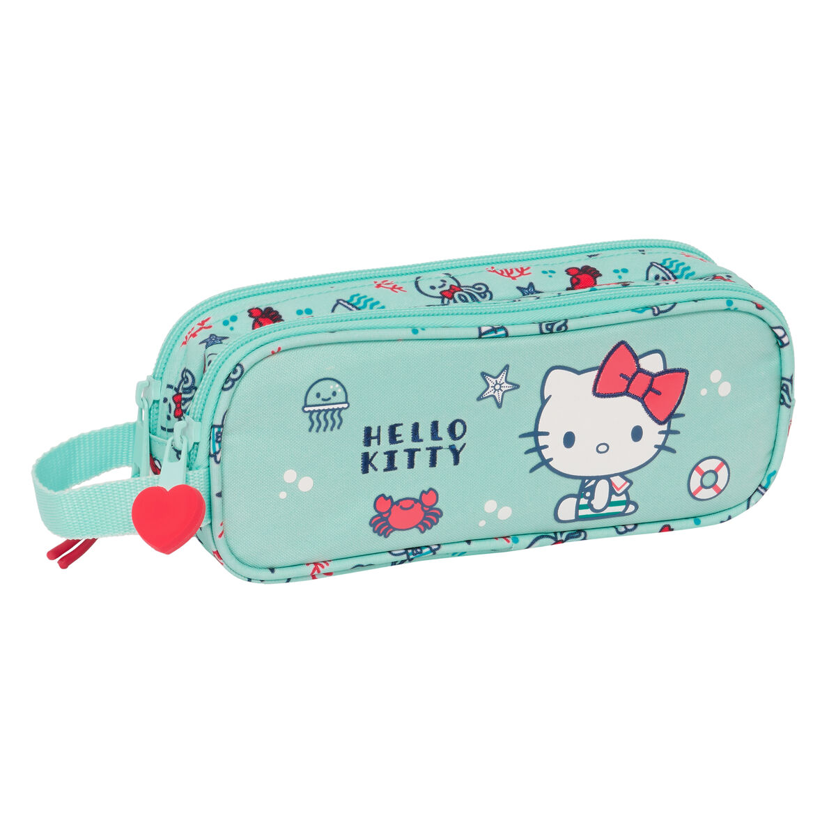 Double Carry-all Hello Kitty Sea lovers Turquoise 21 x 8 x 6 cm Double Carry-all Hello Kitty Sea lovers Turquoise 21 x 8 x 6 cm