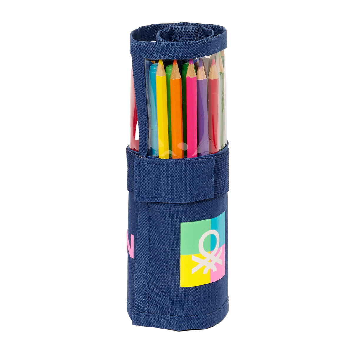 Pencil Case Benetton Cool Navy Blue 7 x 20 x 7 cm Roll-up 27 Pieces Pencil Case Benetton Cool Navy Blue 7 x 20 x 7 cm Roll-up 27 Pieces