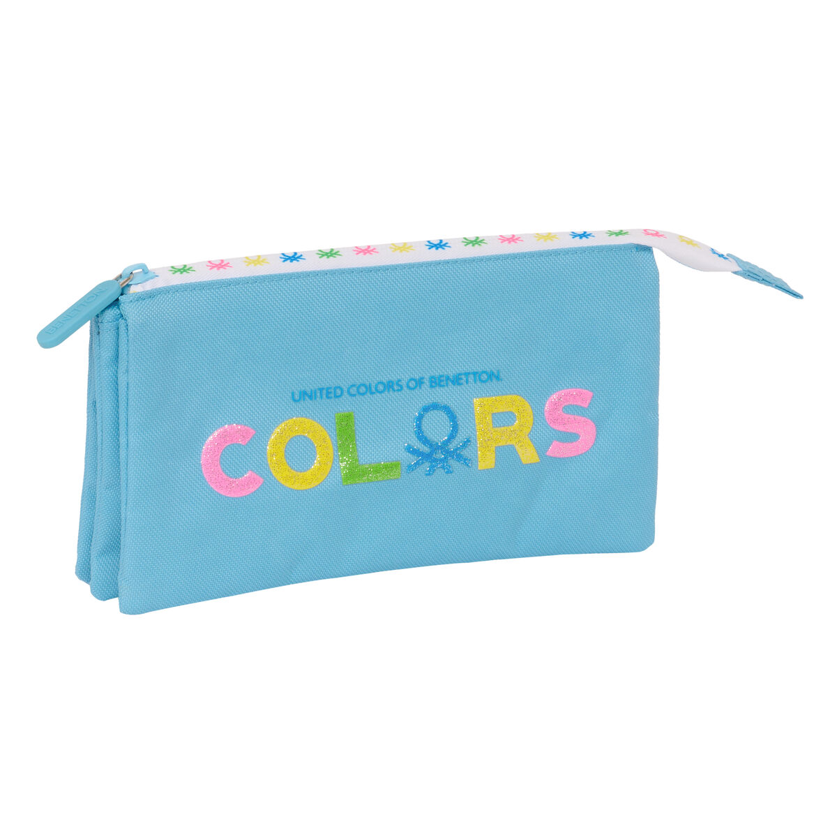 Triple Carry-all Benetton Spring Sky blue 22 x 12 x 3 cm Triple Carry-all Benetton Spring Sky blue 22 x 12 x 3 cm