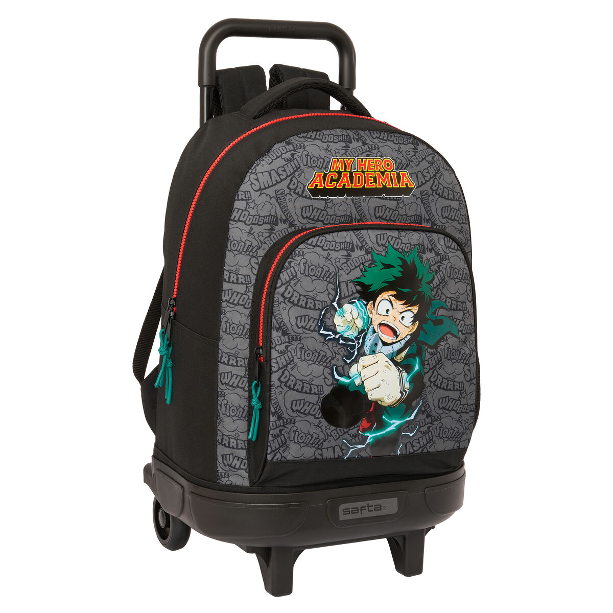 School Rucksack with Wheels My Hero Academia Black 33 x 45 x 22 cm