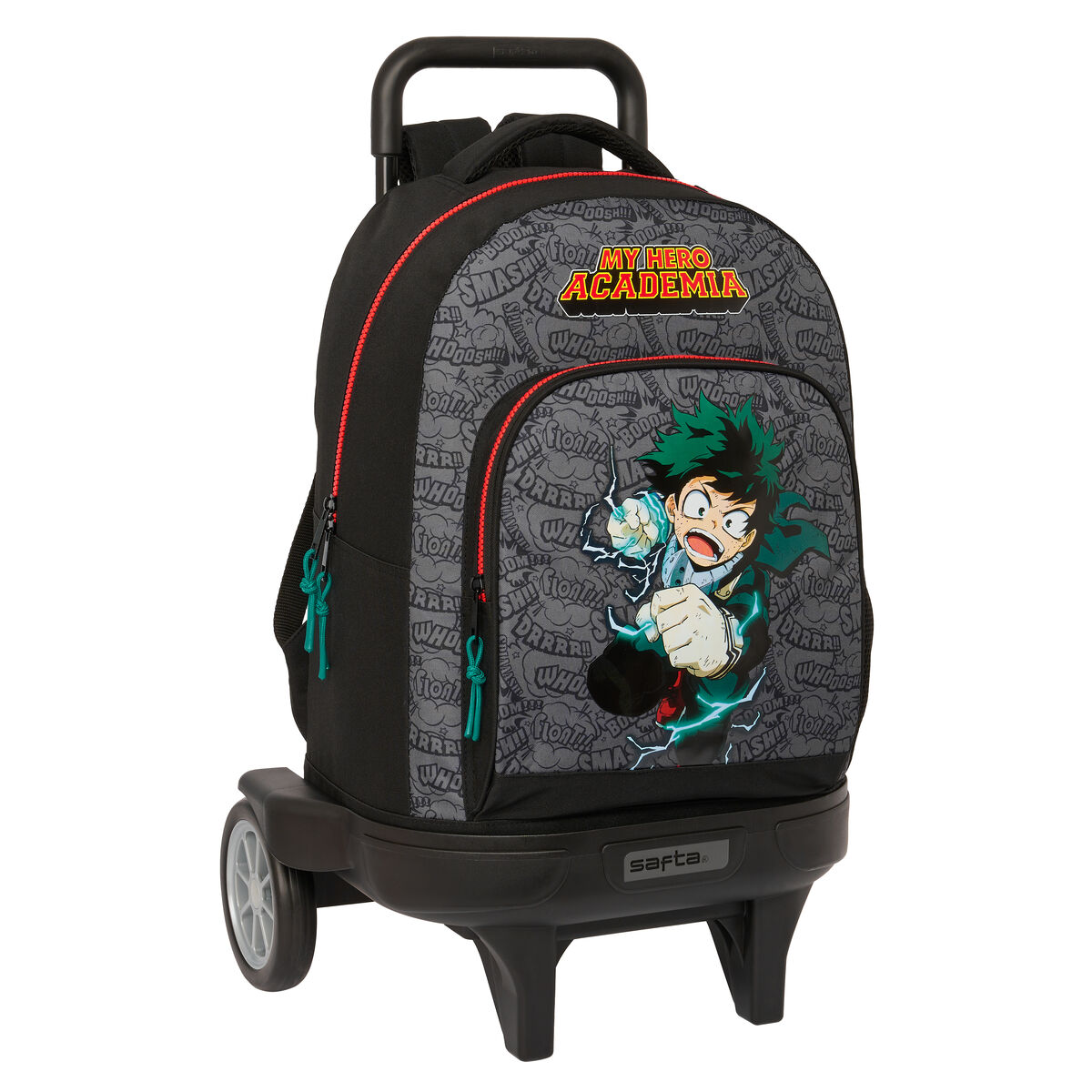 School Rucksack with Wheels My Hero Academia Black 33 x 45 x 22 cm School Rucksack with Wheels My Hero Academia Black 33 x 45 x 22 cm