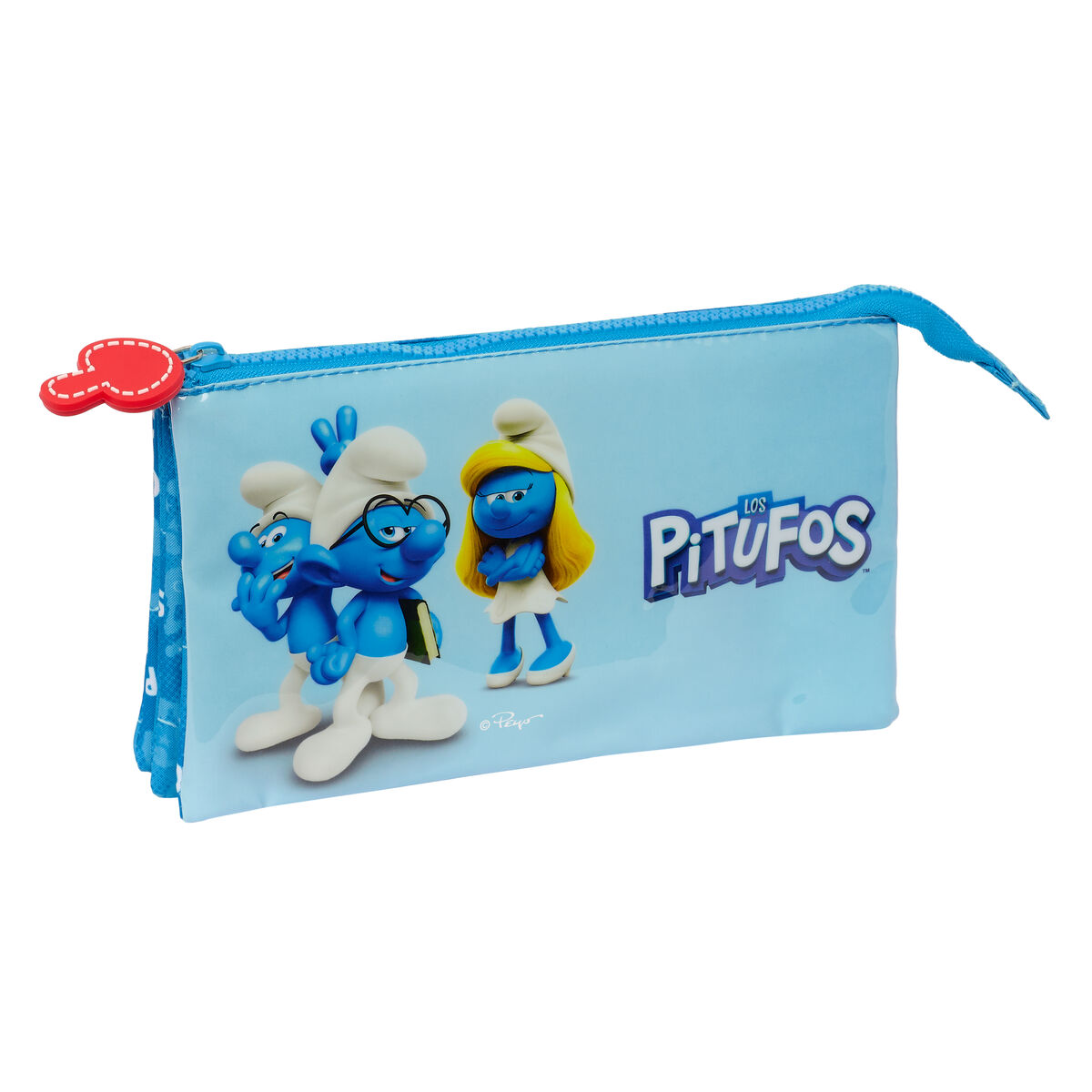 Double Carry-all Los Pitufos Blue 22 x 12 x 3 cm Double Carry-all Los Pitufos Blue 22 x 12 x 3 cm
