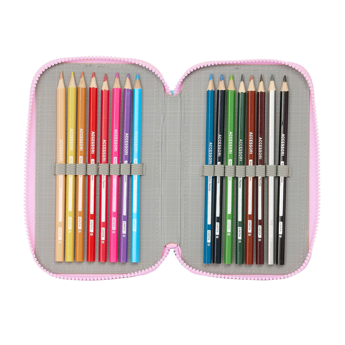 Triple Pencil Case Frozen Cool days Violet Sky blue 12,5 x 19,5 x 5,5 cm 36 Pieces