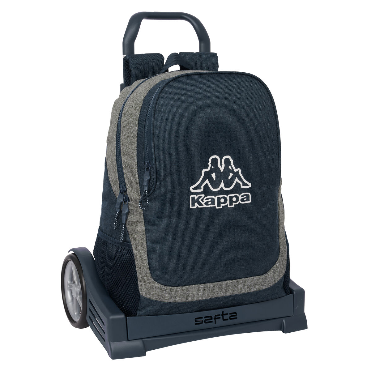 School Rucksack with Wheels Kappa Dark navy Grey Navy Blue 32 x 44 x 16 cm School Rucksack with Wheels Kappa Dark navy Grey Navy Blue 32 x 44 x 16 cm
