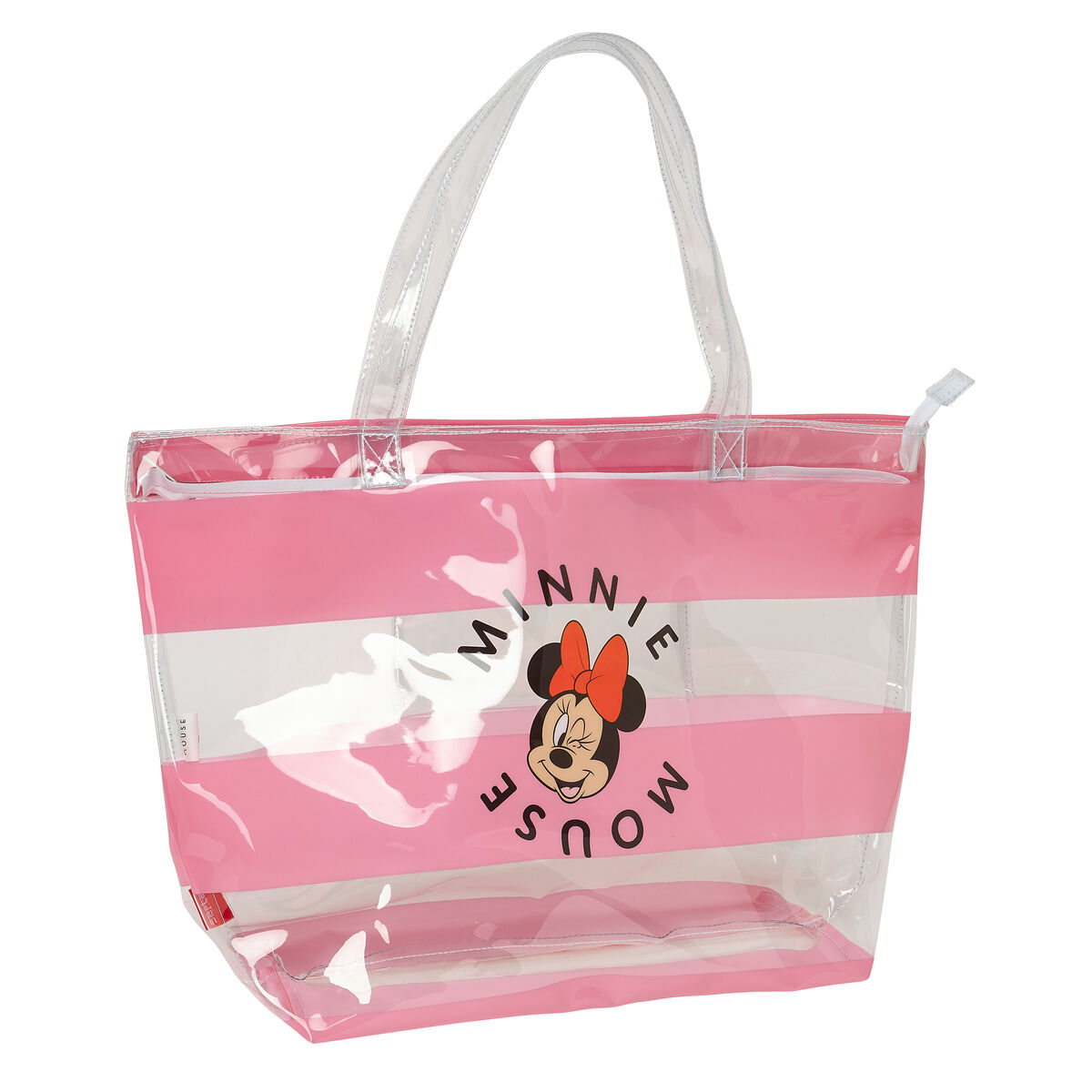 Women’s Handbag Minnie Mouse Beach Pink Transparent Women’s Handbag Minnie Mouse Beach Pink Transparent