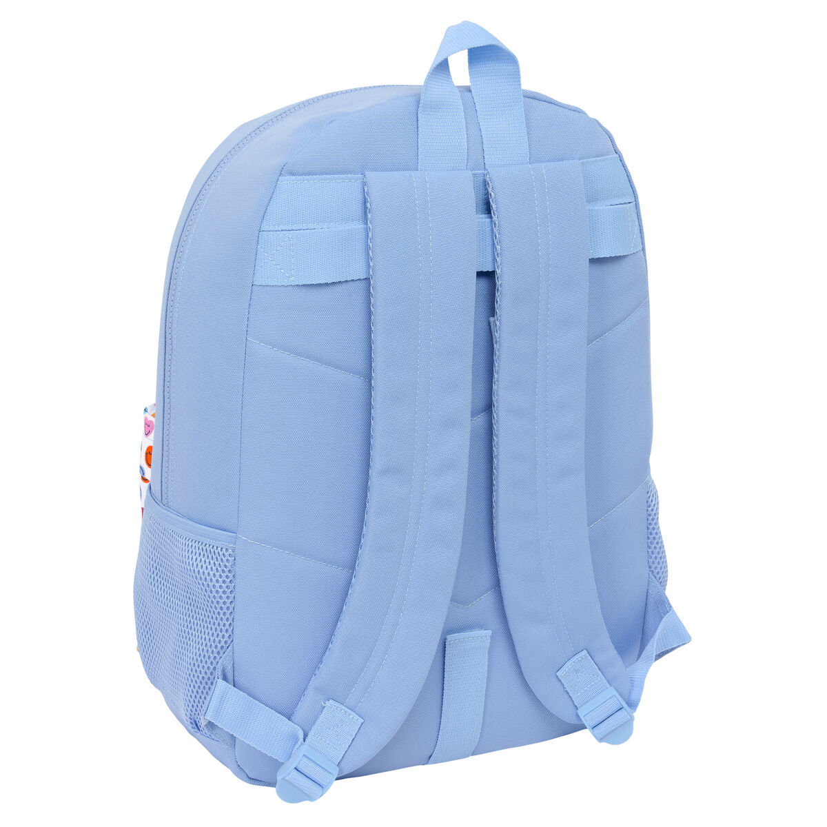 School Bag Smiley Joyful Blue Multicolour 30 x 46 x 14 cm