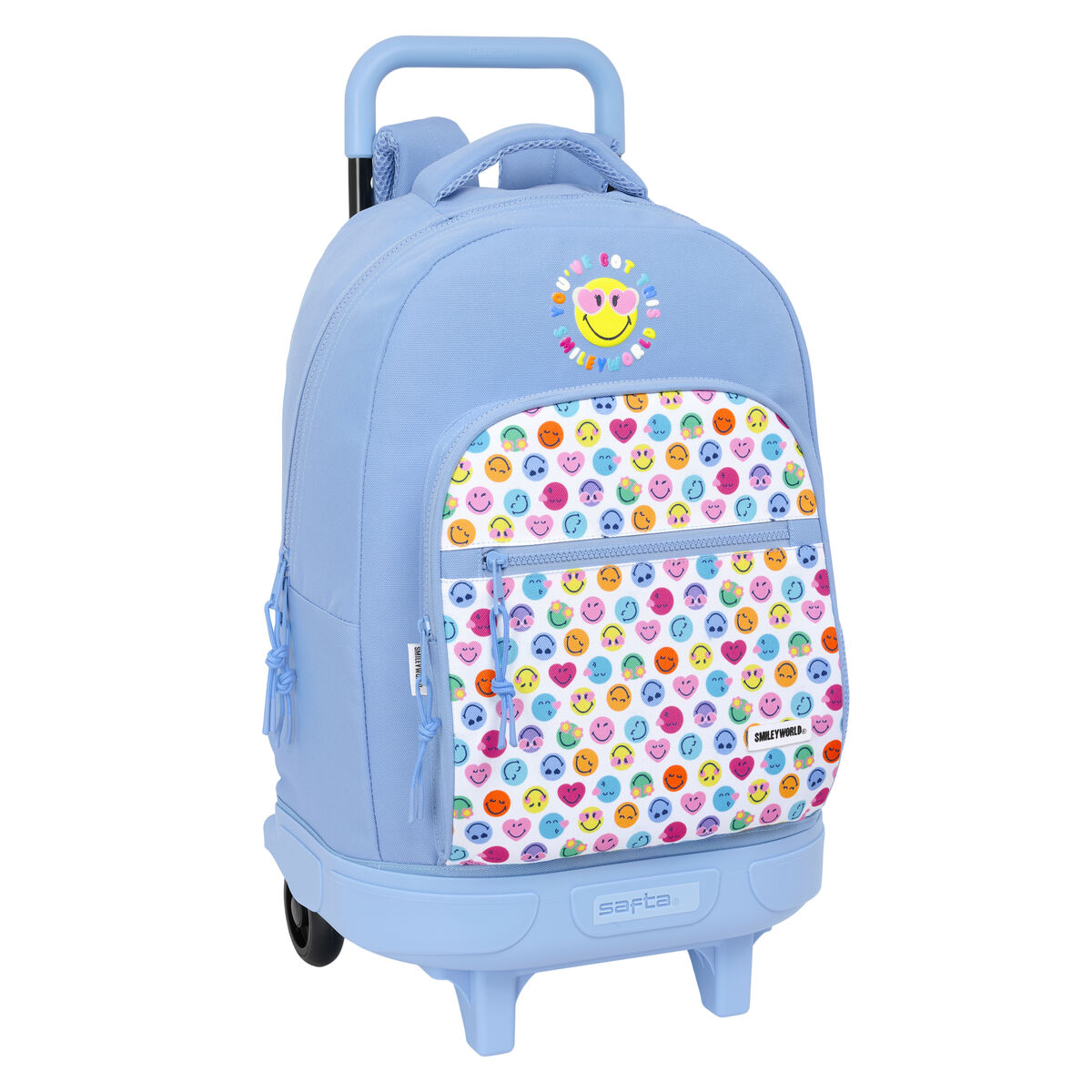 School Bag Smiley Joyful Blue Multicolour 33 x 45 x 22 cm School Bag Smiley Joyful Blue Multicolour 33 x 45 x 22 cm
