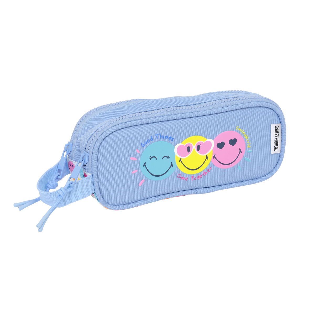 Double Carry-all Smiley Joyful Multicolour Light Blue 21 x 8 x 6 cm Double Carry-all Smiley Joyful Multicolour Light Blue 21 x 8 x 6 cm