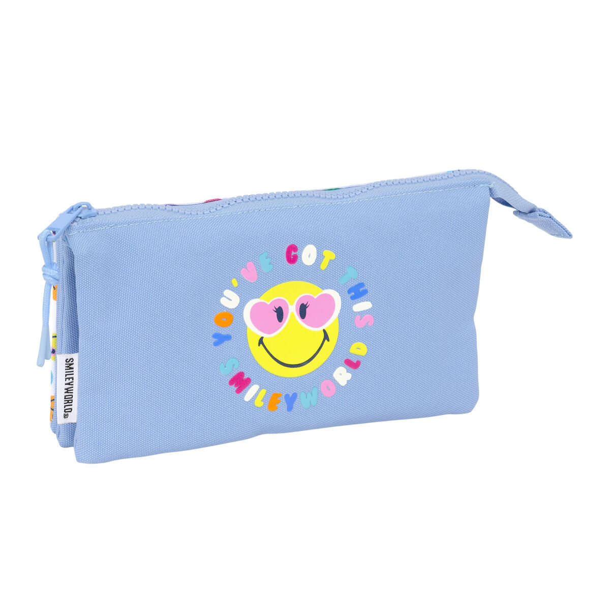 Holdall Smiley Joyful Multicolour Light Blue 22 x 12 x 3 cm Holdall Smiley Joyful Multicolour Light Blue 22 x 12 x 3 cm