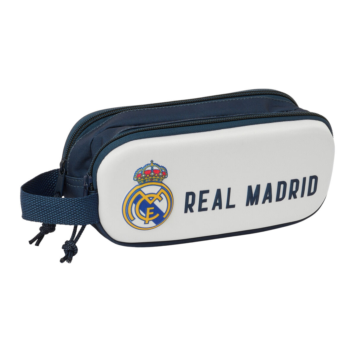 Double Carry-all Real Madrid C.F. White Navy Blue 21 x 8 x 6 cm Double Carry-all Real Madrid C.F. White Navy Blue 21 x 8 x 6 cm